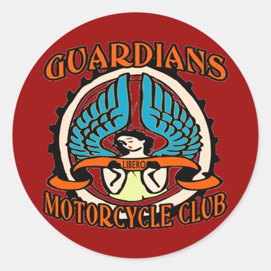 Guardians Motorclub Ronde Sticker (Voorkant)