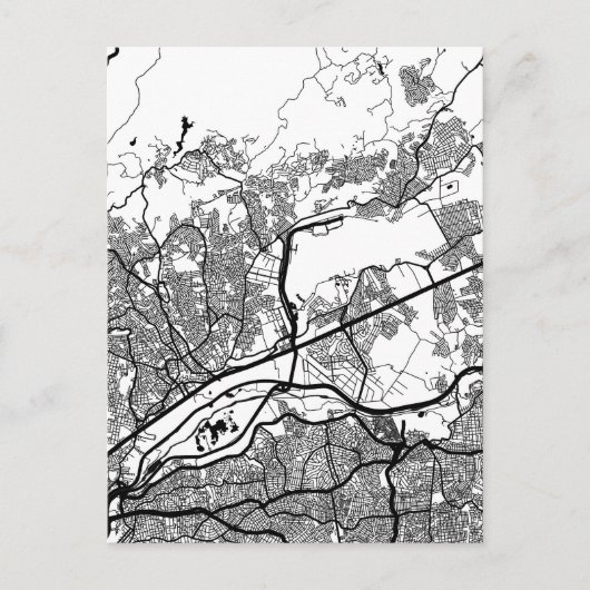 Guarulhos Brazil Map Briefkaart (Voorkant)