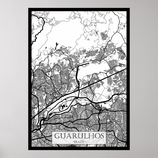 Guarulhos Brazilië Kaart Poster (Voorkant)