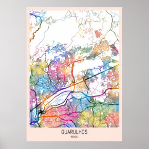 Guarulhos Brazilië kaart Poster