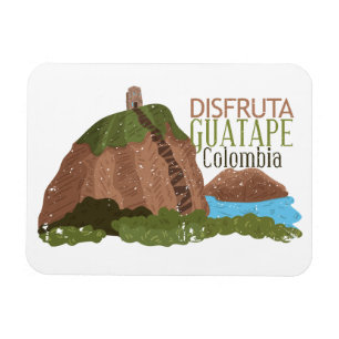 Guatape Colombia El Peñol Vintage reizen Magneet