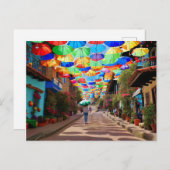 Guatapé, Colombia Umbrella Street Briefkaart (Voorkant / Achterkant)