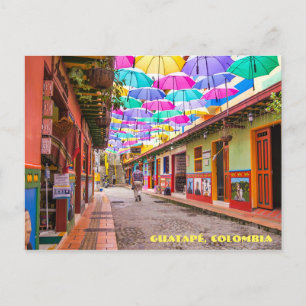 Guatapé, Colombia Umbrella Street Briefkaart
