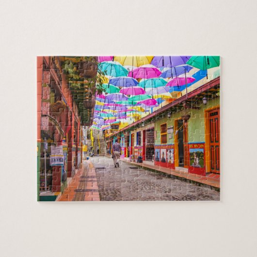 Guatapé, Colombia Umbrella Street Legpuzzel (Horizontaal)