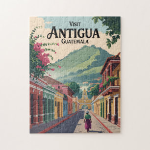 Guatemala Antigua Illustratie Reizen Art Vintage Legpuzzel