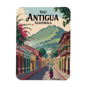 Guatemala Antigua Illustratie Reizen Art Vintage Magneet
