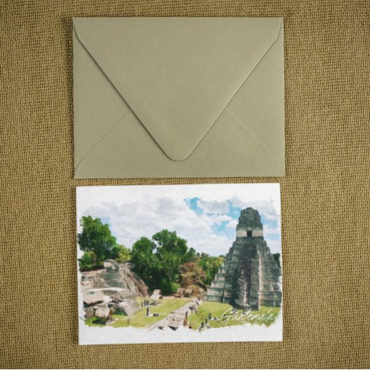 Guatemala Aztec Temple Travel Briefkaart