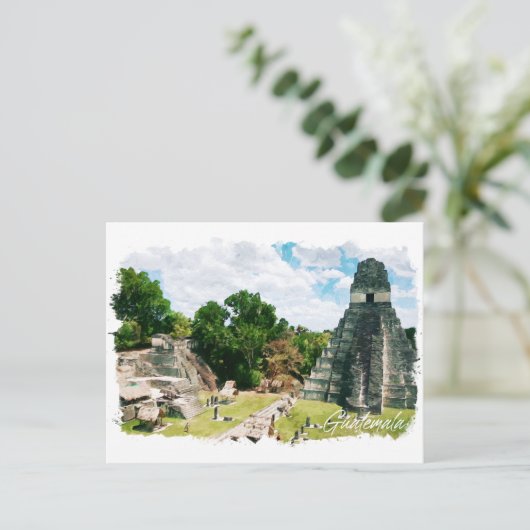 Guatemala Aztec Temple Travel Briefkaart (Staand voorkant)
