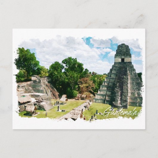 Guatemala Aztec Temple Travel Briefkaart (Voorkant)
