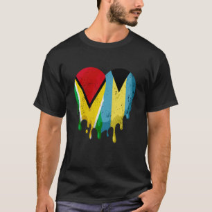 Guatemala Bahamas vlag Heart Citizen Groot patriot T-shirt
