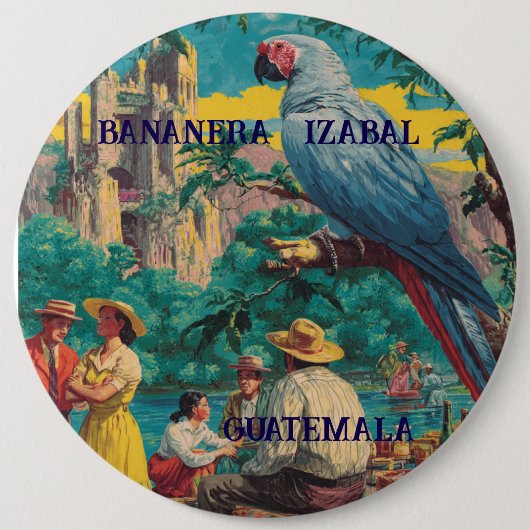 GUATEMALA, BANANERA IZABAL Retro poster Ronde Button 6,0 Cm (Voorkant)