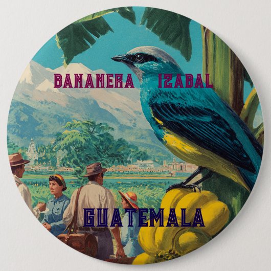 GUATEMALA, BANANERA IZABAL Retro poster Ronde Button 6,0 Cm (Voorkant)