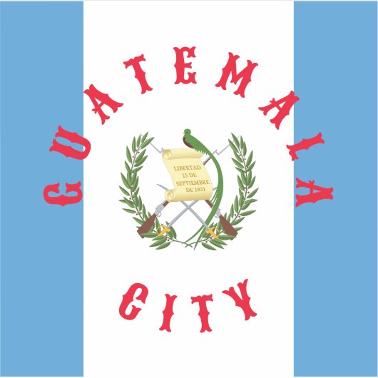 Guatemala City Flag en wapenschild Quetzal Bird Sticker (Voorkant)