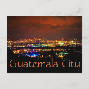 Guatemala City, Guatemala, C.A. 's nachts. Briefkaart
