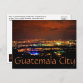 Guatemala City, Guatemala, C.A. 's nachts. Briefkaart (Voorkant / Achterkant)