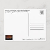 Guatemala City, Guatemala, C.A. 's nachts. Briefkaart (Achterkant)