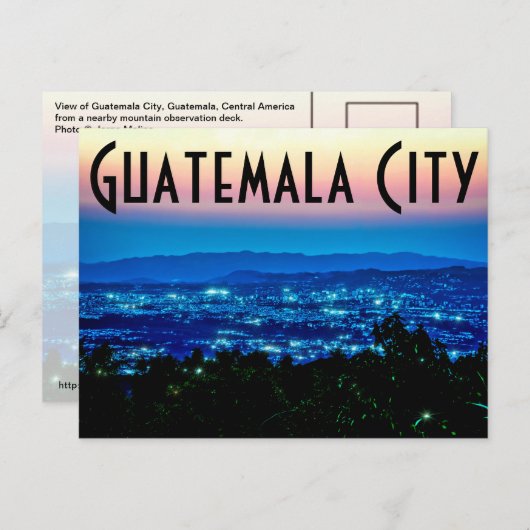 Guatemala City, Guatemala, Midden-Amerika bij sche Briefkaart (Voorkant / Achterkant)