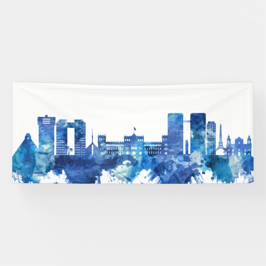 Guatemala City Guatemala Skyline Blue Spandoek (Horizontaal)