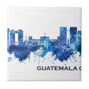 Guatemala City Guatemala Skyline Blue Tegeltje