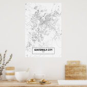 Guatemala City, Guatemala (zwart op wit) Poster (Keuken)