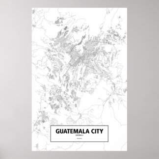 Guatemala City, Guatemala (zwart op wit) Poster