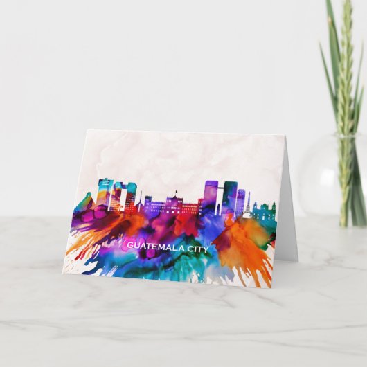 Guatemala City Skyline Feestdagen Kaart (Voorkant)