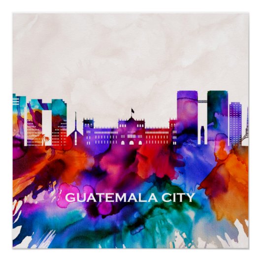 Guatemala City Skyline Perfect Poster (Voorkant)