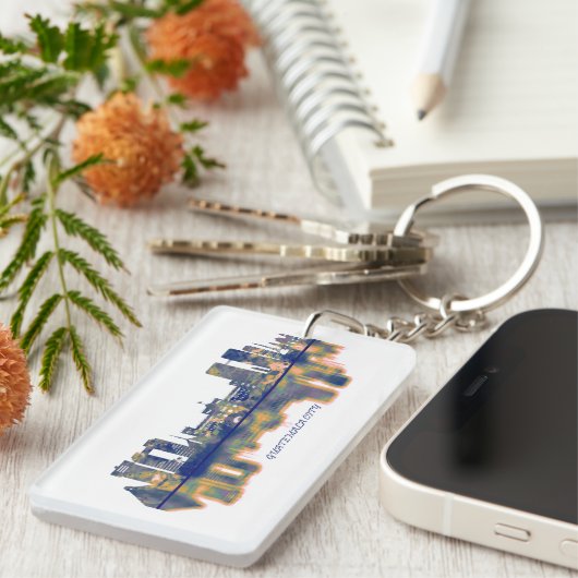 Guatemala City Skyline Sleutelhanger (Voorkant Rechts)