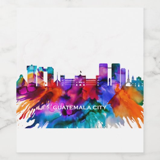 Guatemala City Skyline Wijn Etiket (Enkel label)