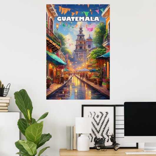 Guatemala Ciudad, tussen vulkanen en levend geheug Poster (Thuiskantoor)