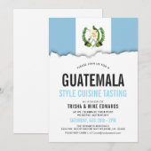 Guatemala Cuisine | Flag White Invite Kaart (Voorkant / Achterkant)