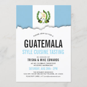 Guatemala Cuisine   Flag White Invite Kaart
