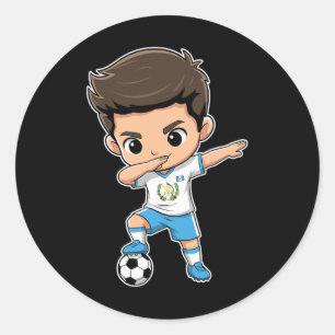 Guatemala Dab Kid Guatemalteekse Vlag Voor Jongens Ronde Sticker