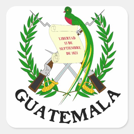 GUATEMALA - embleem/vlag/wapen/symbool Vierkante Sticker (Voorkant)