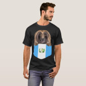 Guatemala Flag Afghan Hound Dog In Pocket T-shirt (Voorkant volledig)