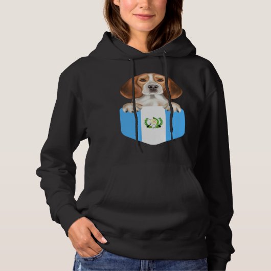 Guatemala Flag Beagle Dog In Pocket Hoodie (Voorkant)