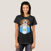 Guatemala Flag Beagle Dog In Pocket T-shirt (Voorkant volledig)