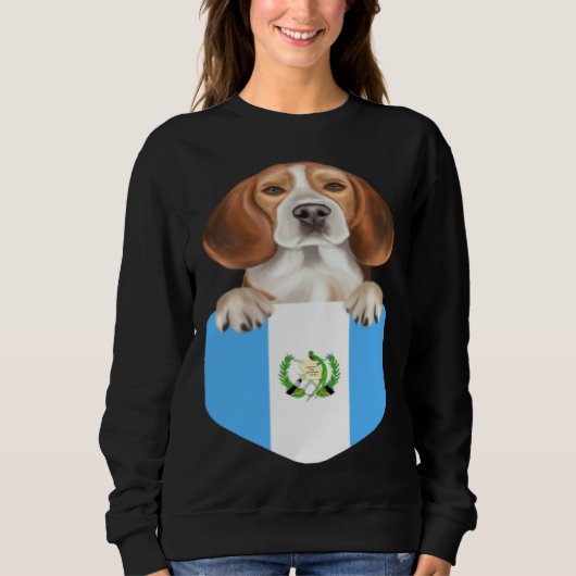 Guatemala Flag Beagle Dog In Pocket Trui (Voorkant)