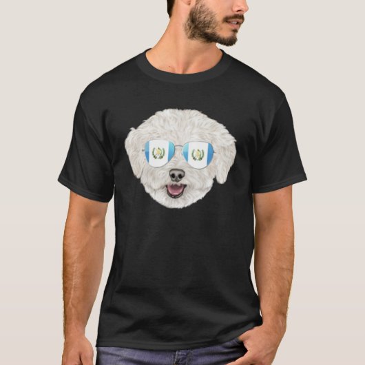 Guatemala Flag Bichons Frise Dog Guatemala Pocket T-shirt (Voorkant)