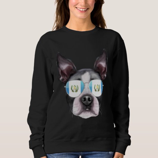 Guatemala Flag Boston Terrier Dog Guatemala Pocket Trui (Voorkant)