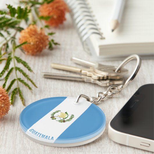 Guatemala Flag Charming Patriotic Sleutelhanger (Voorkant Rechts)