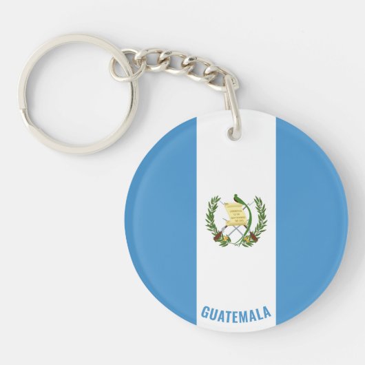 Guatemala Flag Charming Patriotic Sleutelhanger (Voorkant)