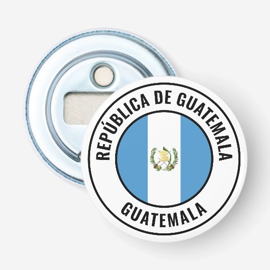 Guatemala Flag: Grote Patriottische bottenopener Button Flesopener (Voorkant)