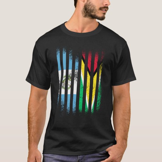 Guatemala Flag Guyana Grown Country Flags Stripes T-shirt (Voorkant)