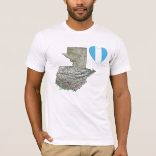 Guatemala Flag Heart en Map T-Shirt