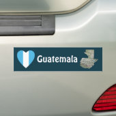 Guatemala Flag Heart + Map Bumpersticker (Op auto)