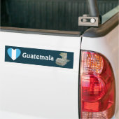 Guatemala Flag Heart + Map Bumpersticker (Op Truck)