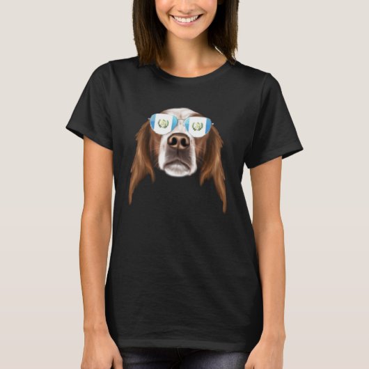 Guatemala Flag Irish Red White Setter Dog Guatemal T-shirt (Voorkant)