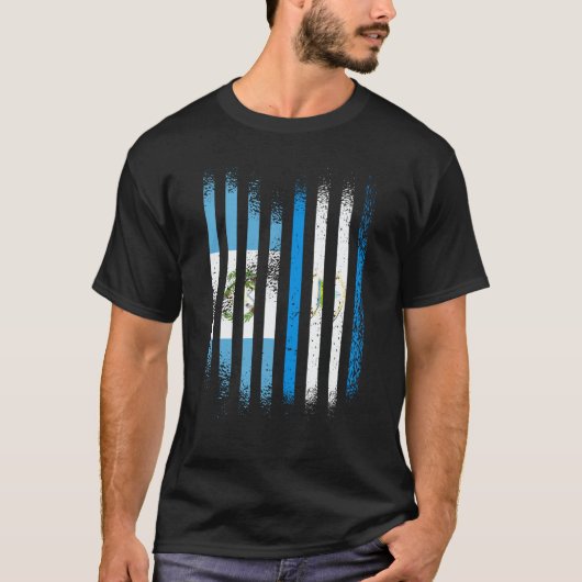 Guatemala Flag Nicaragua Grown Country Flags Strip T-shirt (Voorkant)