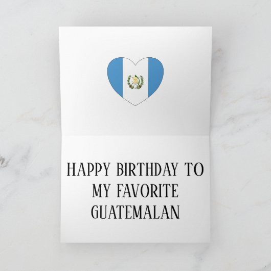 Guatemala Flag Patriotic Birthday Kaart (Binnen)